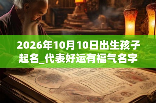 2026年10月10日出生孩子起名_代表好运有福气名字