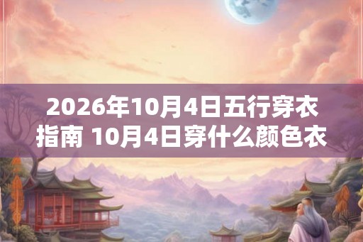 2026年10月4日五行穿衣指南 10月4日穿什么颜色衣服