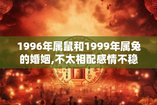 1996年属鼠和1999年属兔的婚姻,不太相配感情不稳定