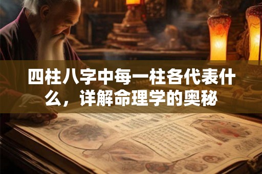 四柱八字中每一柱各代表什么，详解命理学的奥秘