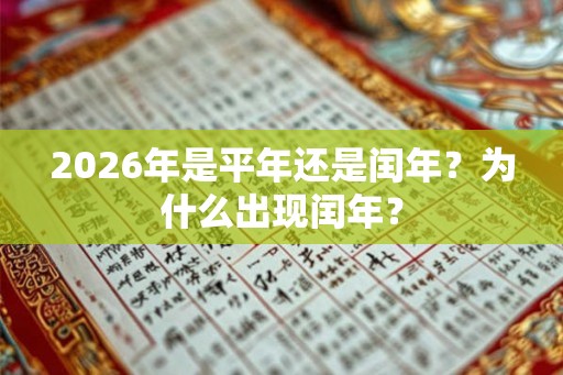 2026年是平年还是闰年？为什么出现闰年？