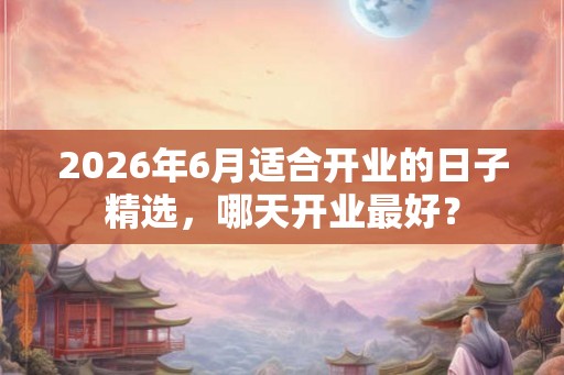 2026年6月适合开业的日子精选，哪天开业最好？