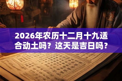 2026年农历十二月十九适合动土吗？这天是吉日吗？