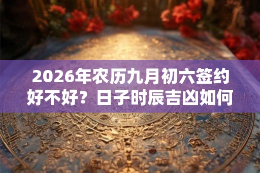 2026年农历九月初六签约好不好?日子时辰吉凶如何? 2026年农历九月初六签约好不好?日子时辰吉凶如何?