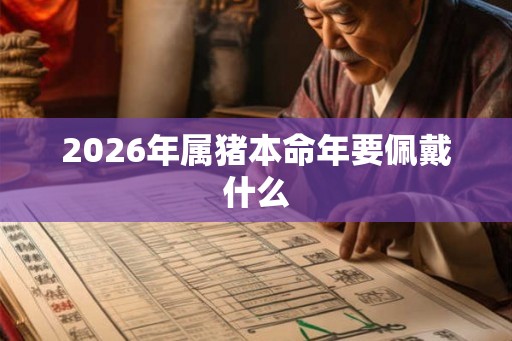 2026年属猪本命年要佩戴什么