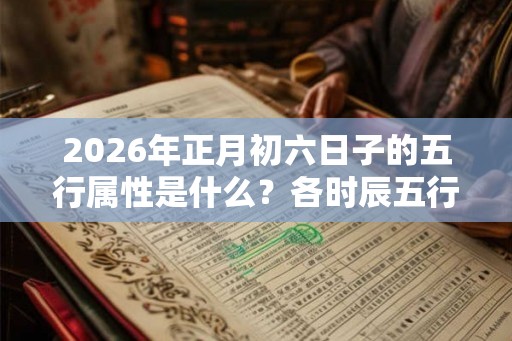 2026年正月初六日子的五行属性是什么？各时辰五行属什么？