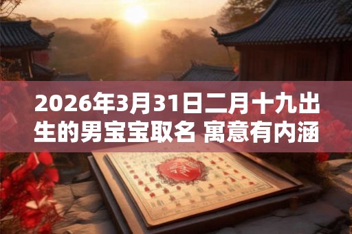 2026年3月31日二月十九出生的男宝宝取名 寓意有内涵