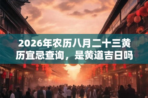 2026年农历八月二十三黄历宜忌查询，是黄道吉日吗？