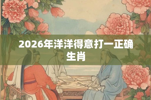 2026年洋洋得意打一正确生肖