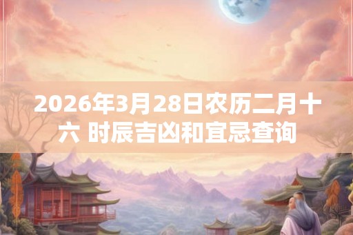 2026年3月28日农历二月十六 时辰吉凶和宜忌查询