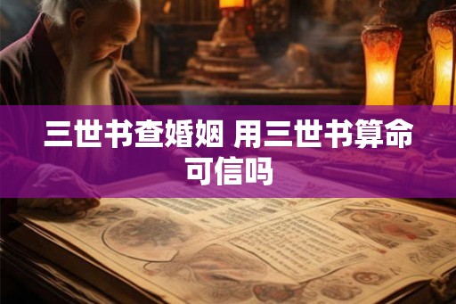 三世书查婚姻 用三世书算命可信吗