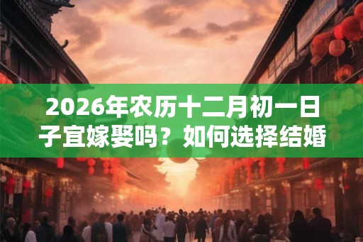 2026年农历十二月初一日子宜嫁娶吗？如何选择结婚吉日？