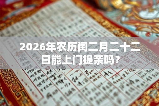 2026年农历闰二月二十二日能上门提亲吗？