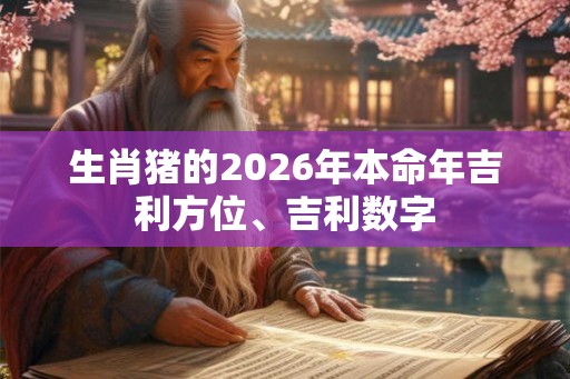 生肖猪的2026年本命年吉利方位、吉利数字