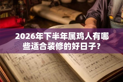 2026年下半年属鸡人有哪些适合装修的好日子？