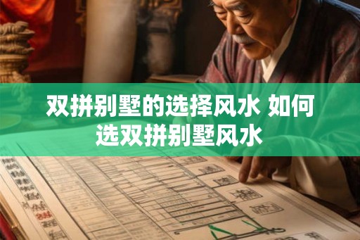 双拼别墅的选择风水 如何选双拼别墅风水