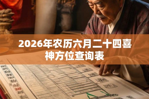 2026年农历六月二十四喜神方位查询表