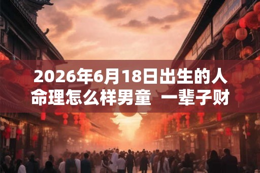 2026年6月18日出生的人命理怎么样男童  一辈子财运好不好