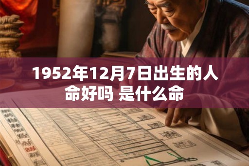 1952年12月7日出生的人命好吗 是什么命