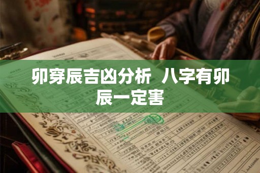 卯穿辰吉凶分析  八字有卯辰一定害