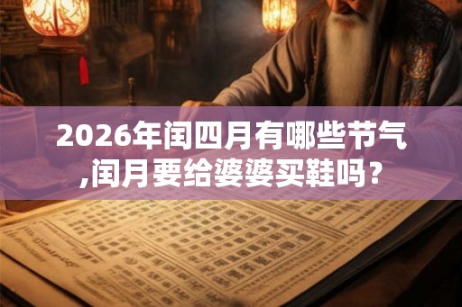 2026年闰四月有哪些节气,闰月要给婆婆买鞋吗？