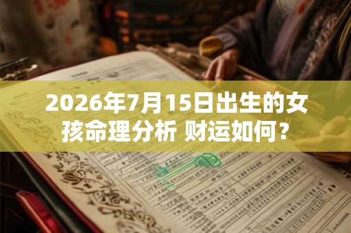 2026年7月15日出生的女孩命理分析 财运如何？