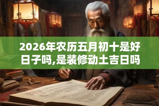 2026年农历五月初十是好日子吗,是装修动土吉日吗？