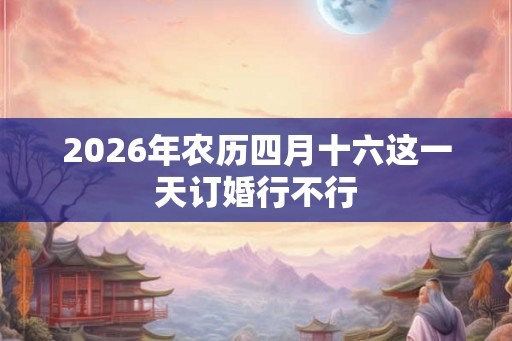 2026年农历四月十六这一天订婚行不行 2026年农历四月十六这一天订婚行不行