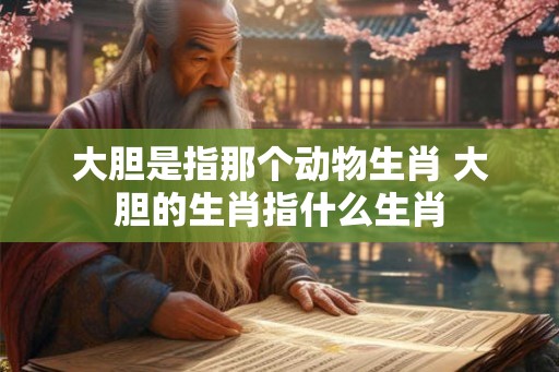 大胆是指那个动物生肖 大胆的生肖指什么生肖