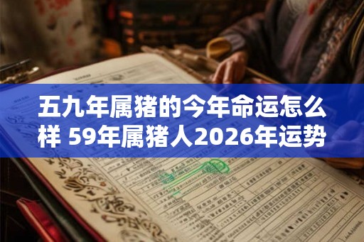 五九年属猪的今年命运怎么样 59年属猪人2026年运势如何