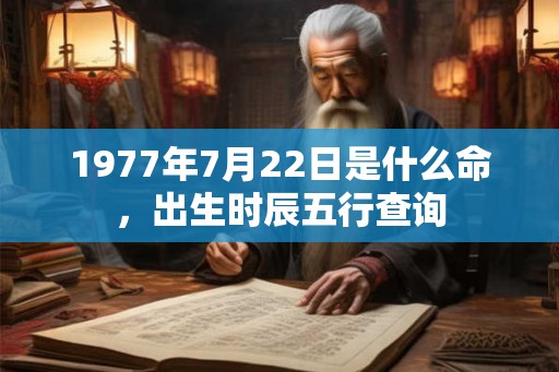 1977年7月22日是什么命，出生时辰五行查询