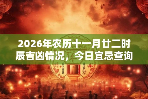 2026年农历十一月廿二时辰吉凶情况，今日宜忌查询