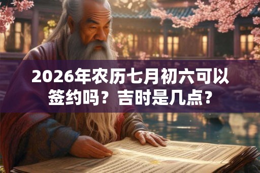 2026年农历七月初六可以签约吗？吉时是几点？