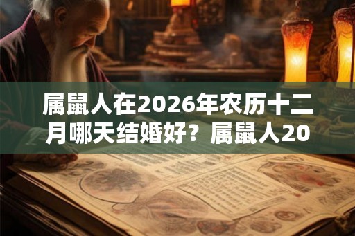 属鼠人在2026年农历十二月哪天结婚好？属鼠人2026年腊月结婚吉日
