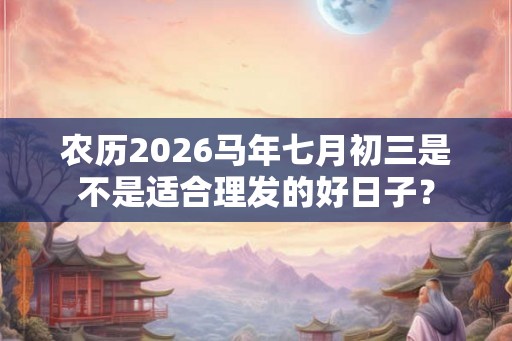 农历2026马年七月初三是不是适合理发的好日子？