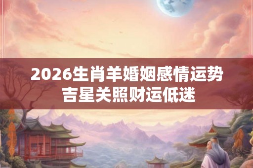 2026生肖羊婚姻感情运势 吉星关照财运低迷