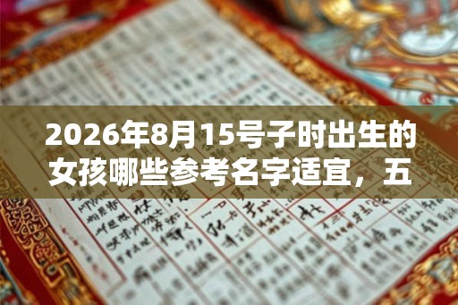 2026年8月15号子时出生的女孩哪些参考名字适宜，五行属什么
