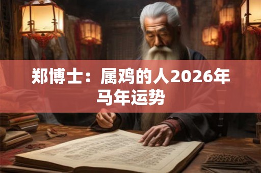 郑博士：属鸡的人2026年马年运势