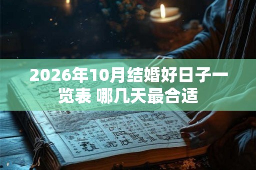 2026年10月结婚好日子一览表 哪几天最合适