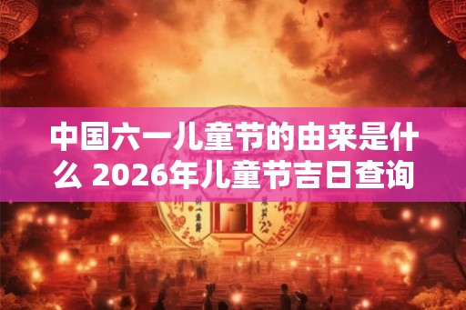 中国六一儿童节的由来是什么 2026年儿童节吉日查询