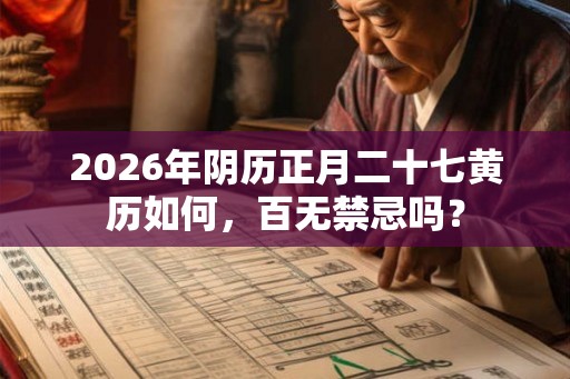 2026年阴历正月二十七黄历如何，百无禁忌吗？
