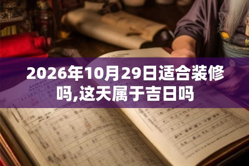 2026年10月29日适合装修吗,这天属于吉日吗 2026年10月29日适合装修吗,这天属于吉日吗