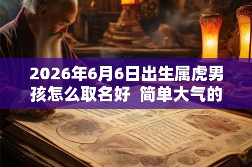 2026年6月6日出生属虎男孩怎么取名好  简单大气的男孩名字