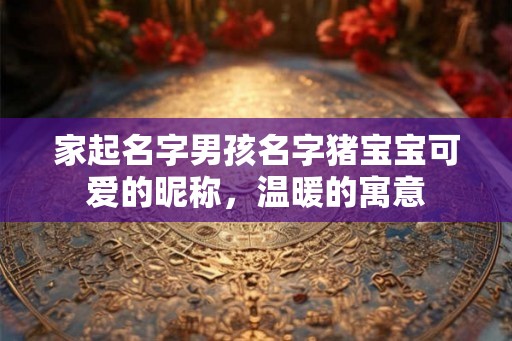 家起名字男孩名字猪宝宝可爱的昵称，温暖的寓意