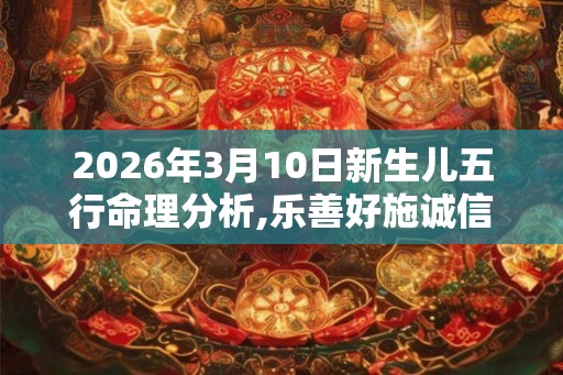 2026年3月10日新生儿五行命理分析,乐善好施诚信可佳 2026年3月10日新生儿五行命理分析,乐善好施诚信可佳