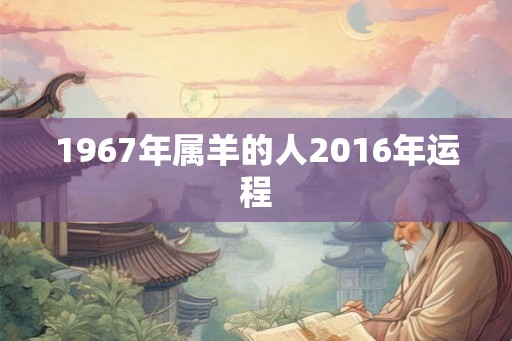 1967年属羊的人2016年运程