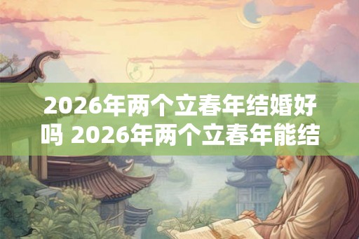 2026年两个立春年结婚好吗 2026年两个立春年能结婚