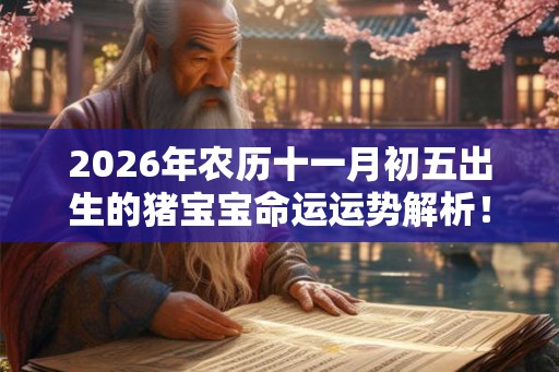 2026年农历十一月初五出生的猪宝宝命运运势解析！