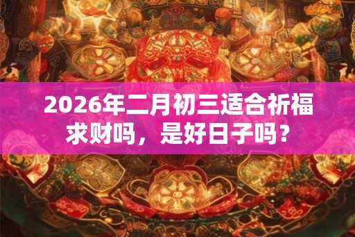 2026年二月初三适合祈福求财吗，是好日子吗？