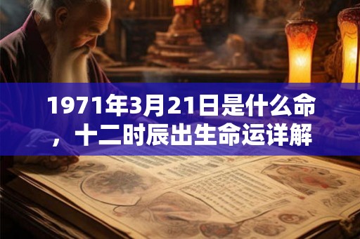 1971年3月21日是什么命，十二时辰出生命运详解